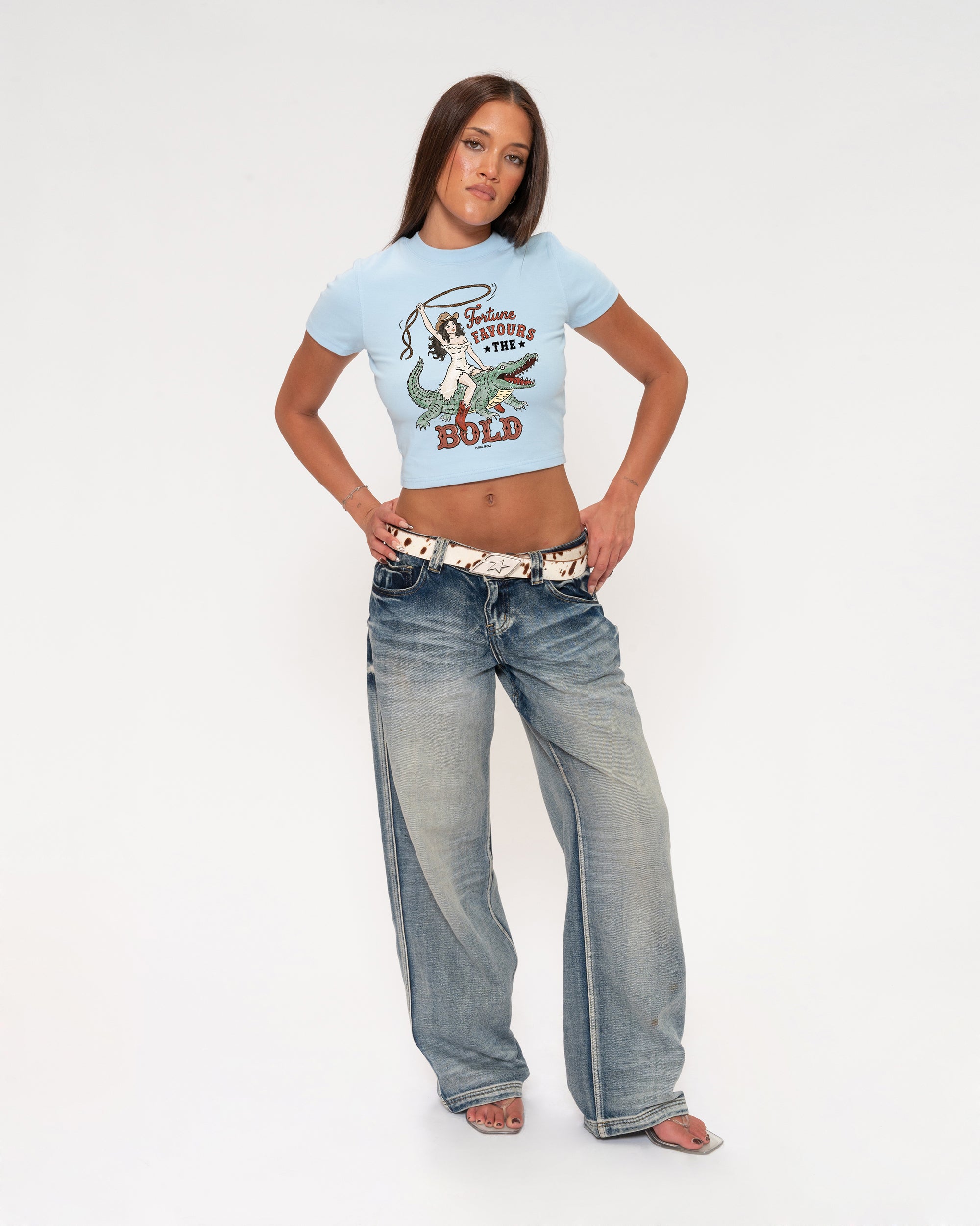 Fortune Favours The Bold Blue Baby Tee