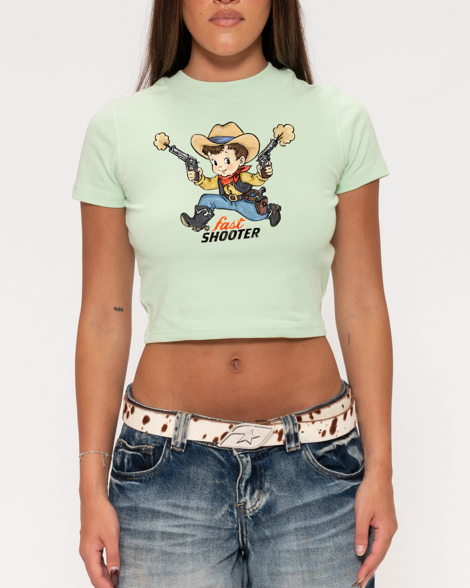 Fast Shooter Green Baby Tee
