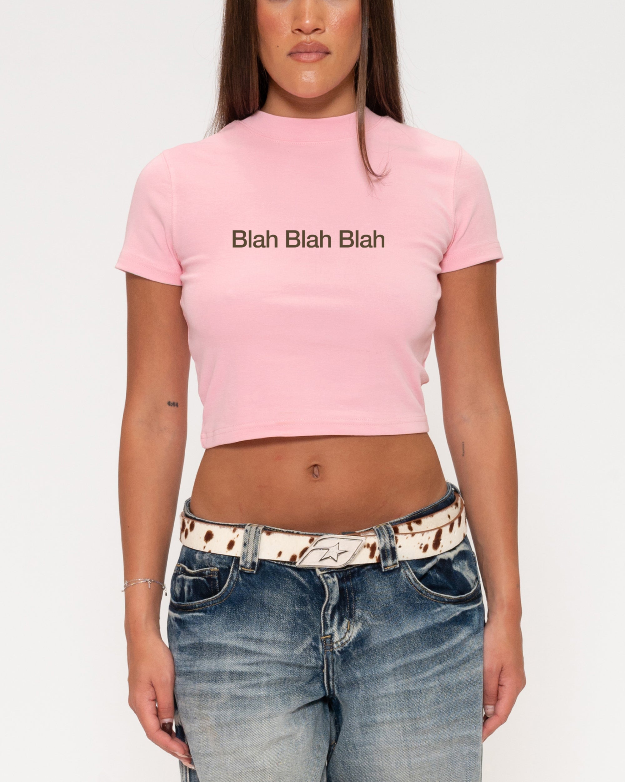 Blah Blah Blah Pink Baby Tee