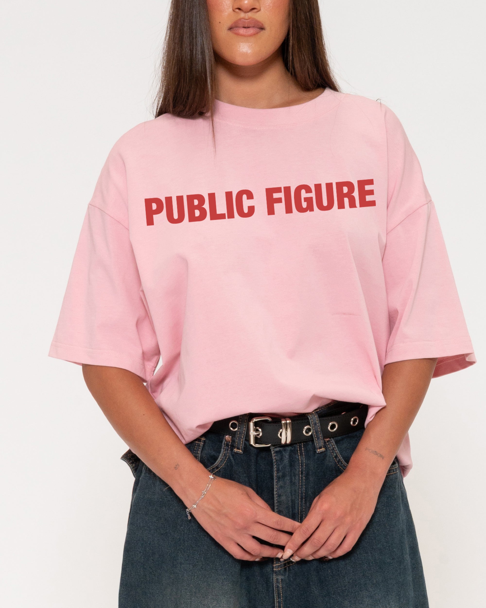 Public Figure Pink Boxy Crop Tee