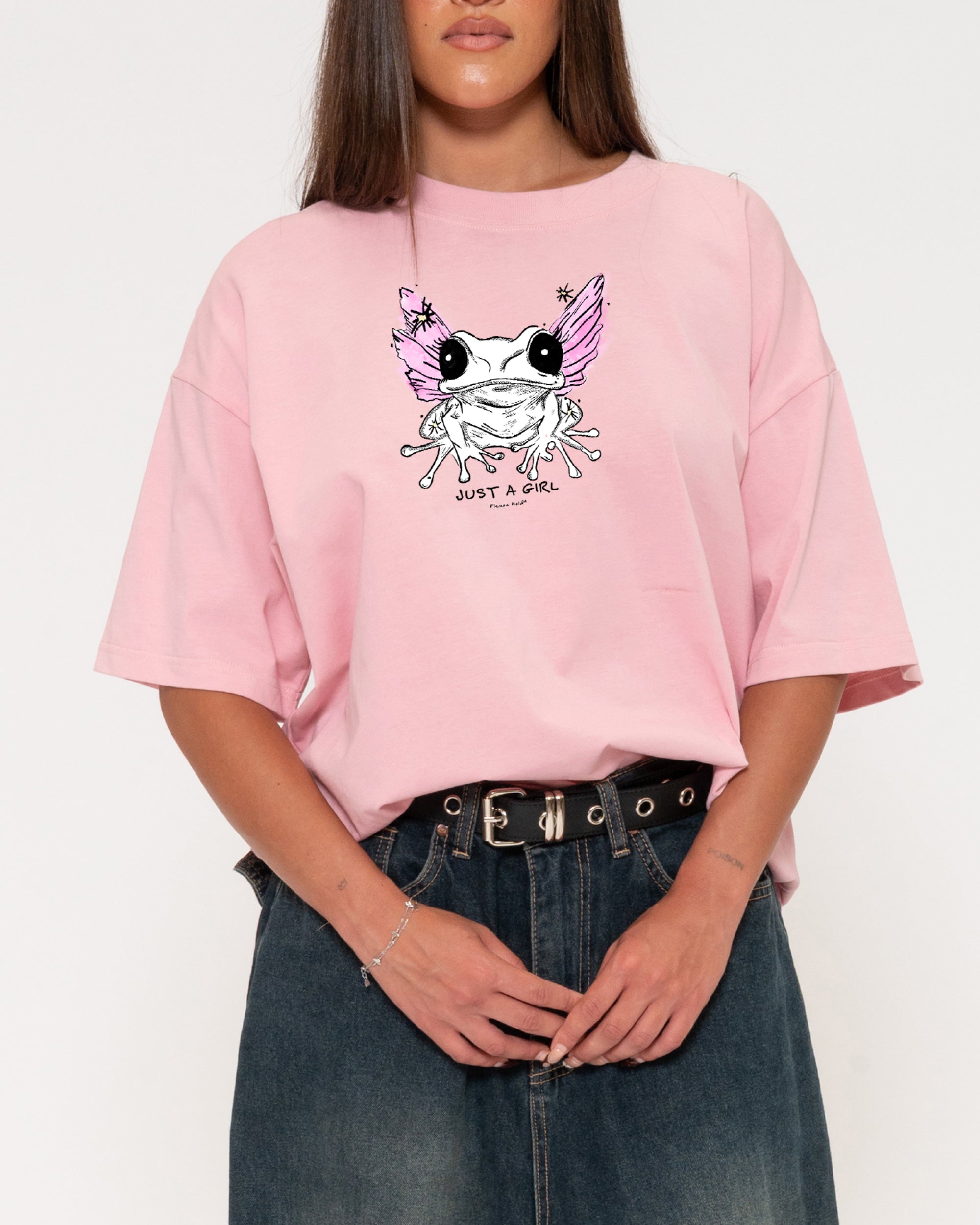 Just a Girl Pink Boxy Crop Tee