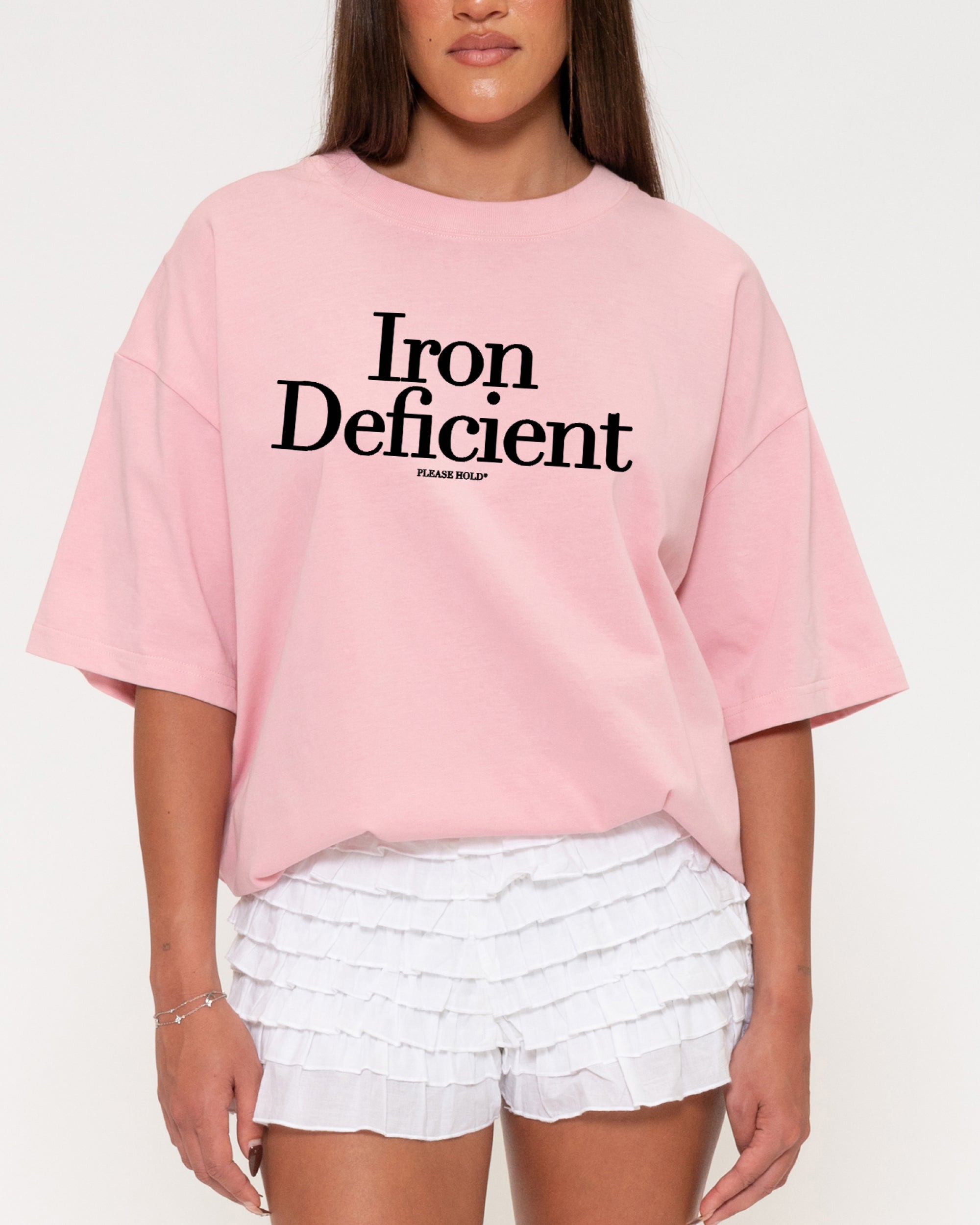 Iron Deficient Pink Boxy Crop Tee