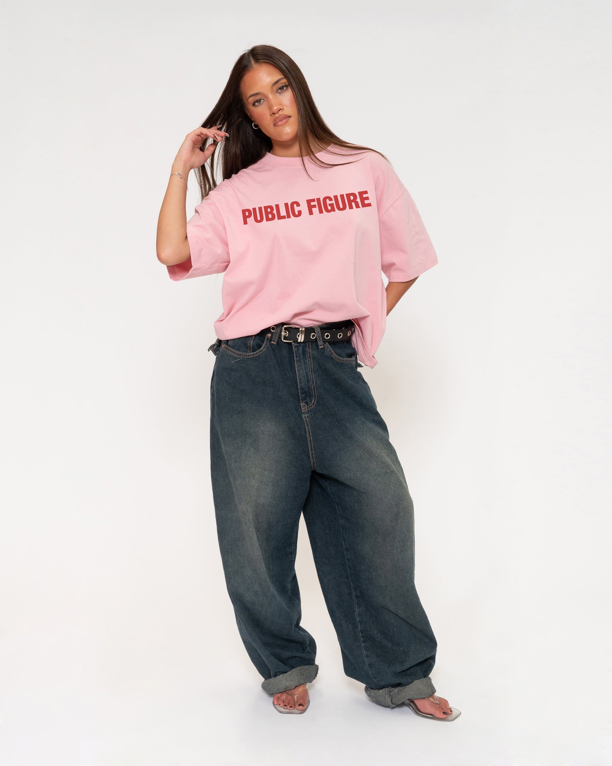 Public Figure Pink Boxy Crop Tee