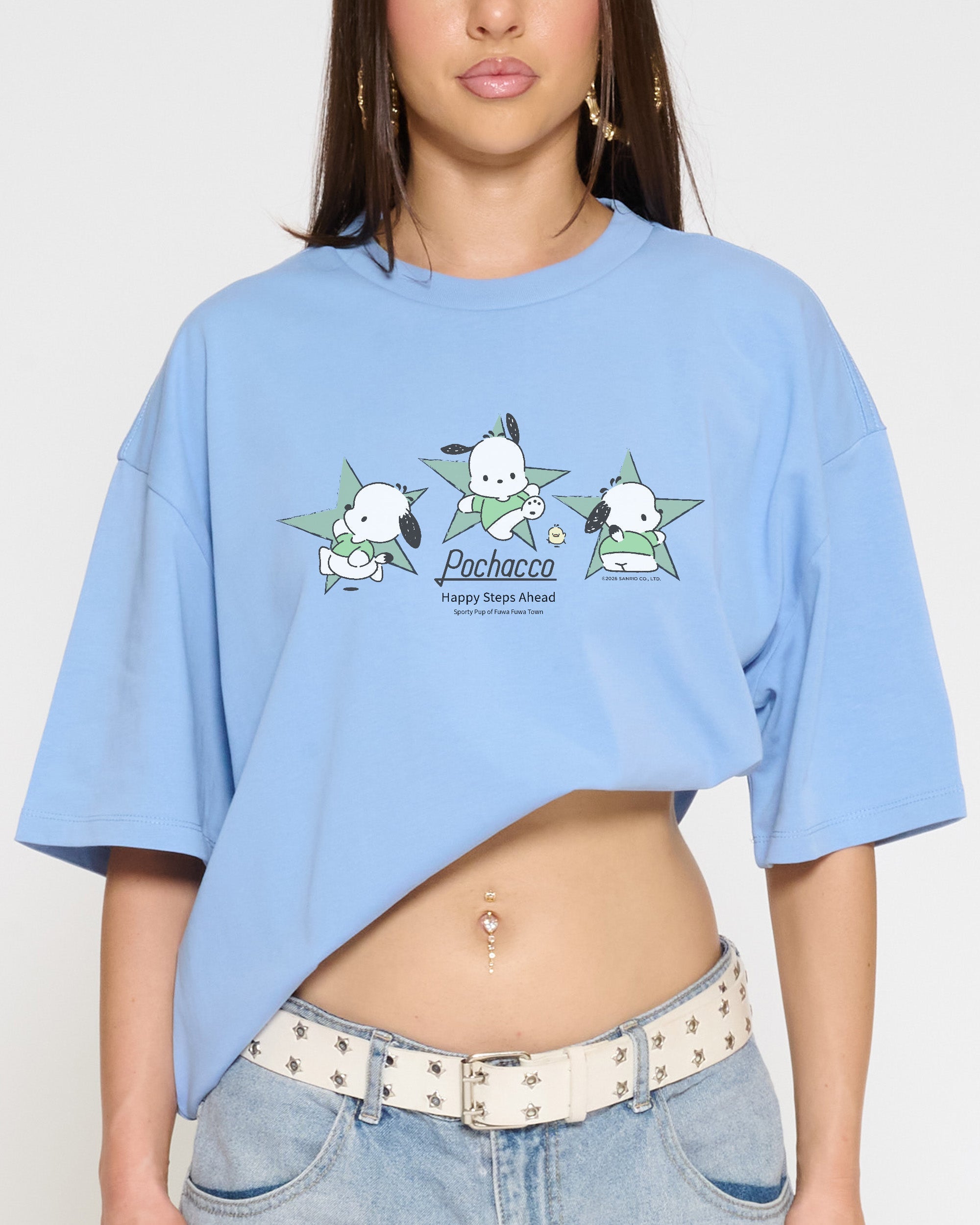 Pochacco Happy Steps Oversized Tee Official Hello Kitty and Friends collab Threadheads