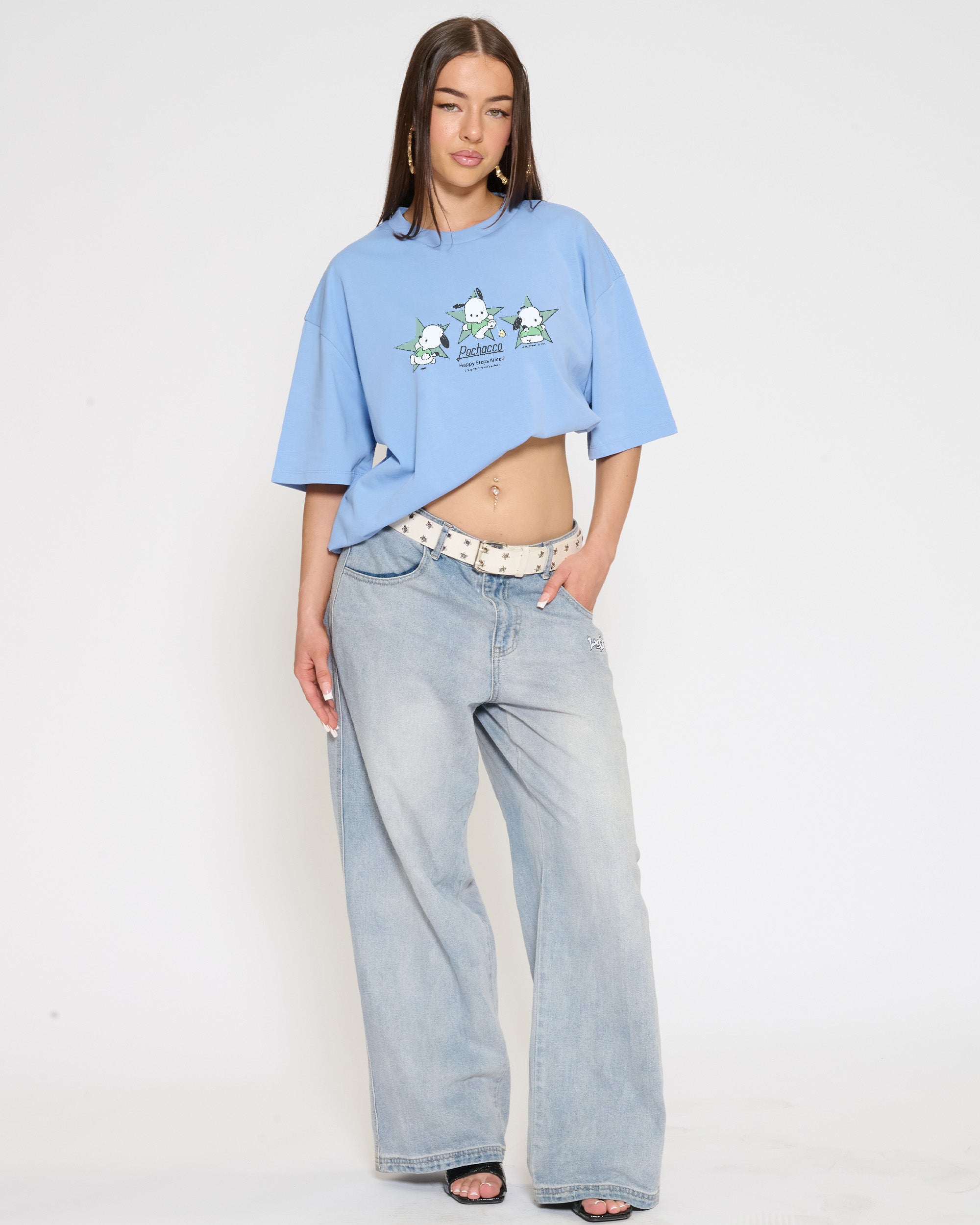 Pochacco Happy Steps Oversized Tee Official Hello Kitty and Friends collab Threadheads