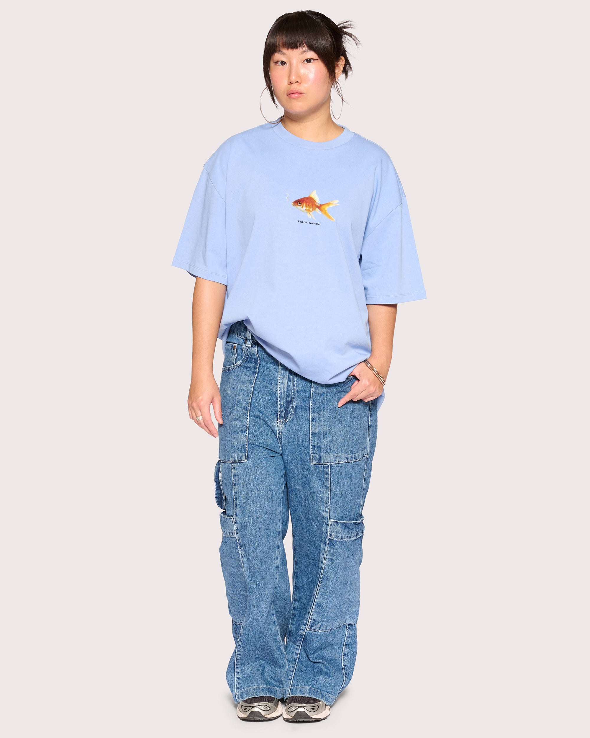 Of Course I Remember Powder Blue Oversized Tee
