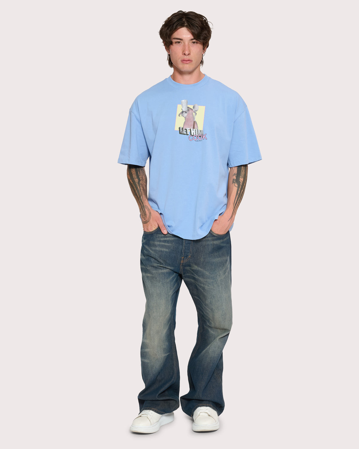 Let Him Cook Powder Blue Oversized Tee