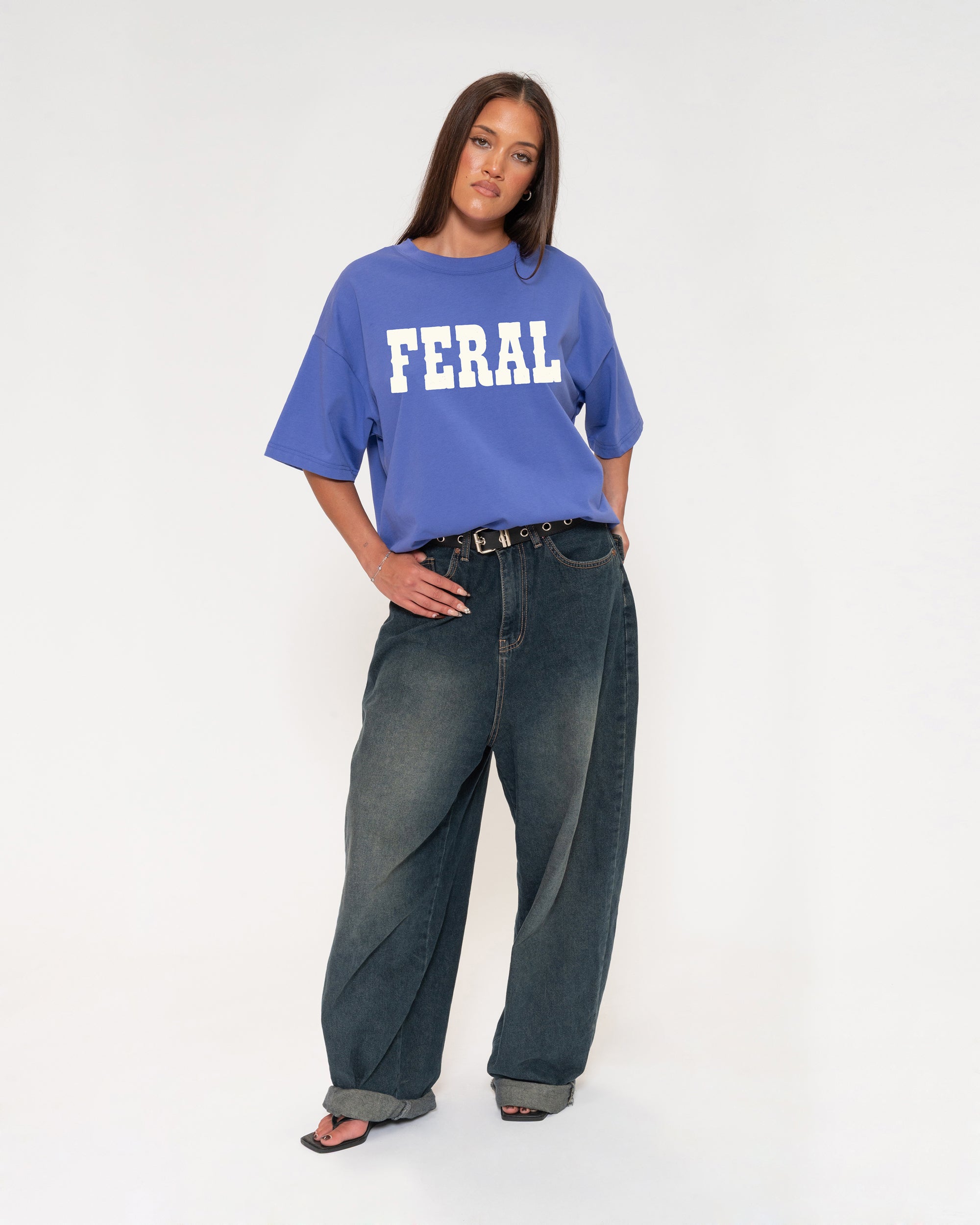 Feral Purple Boxy Crop Tee