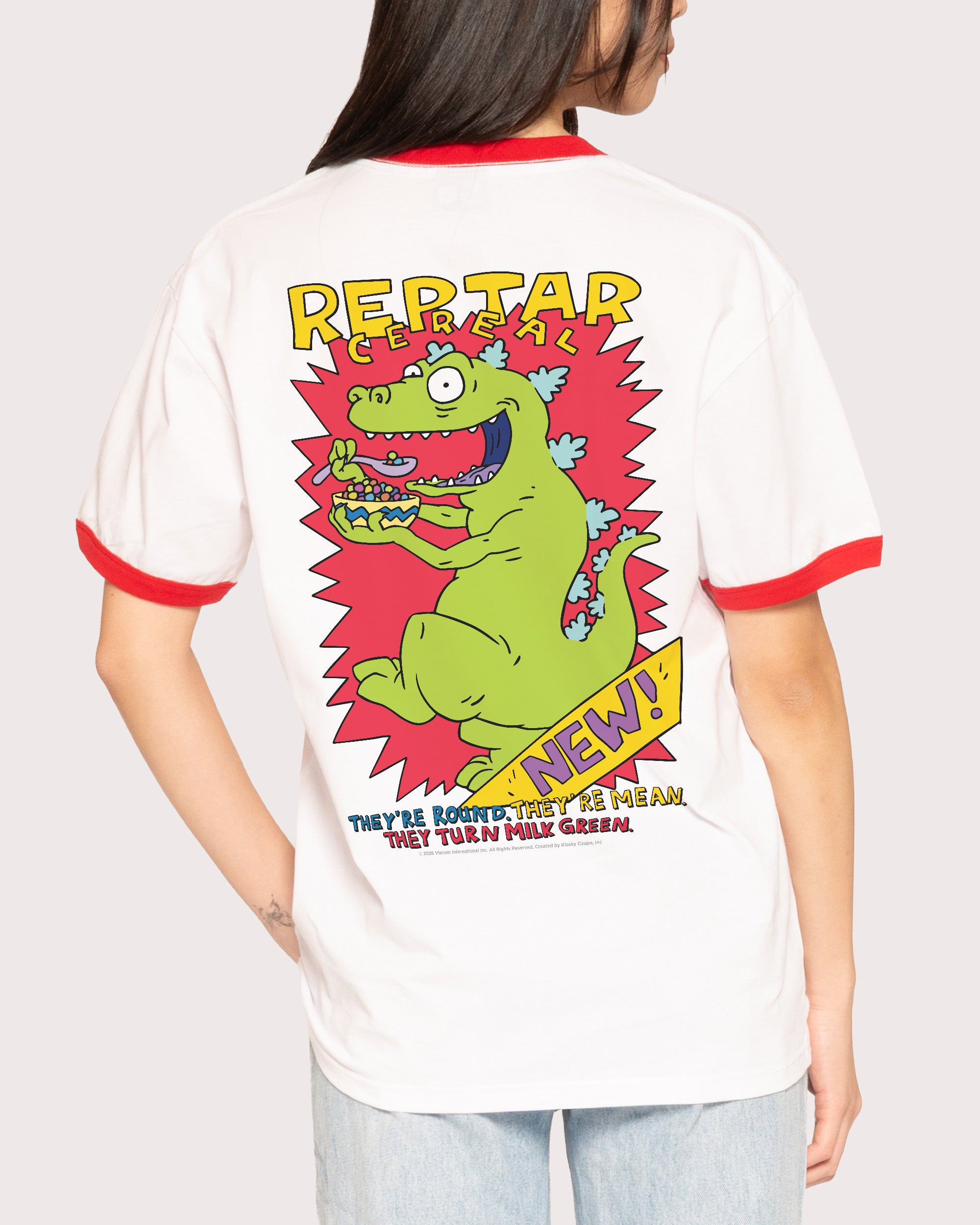 Reptar Cereal Red Ringer T-Shirt