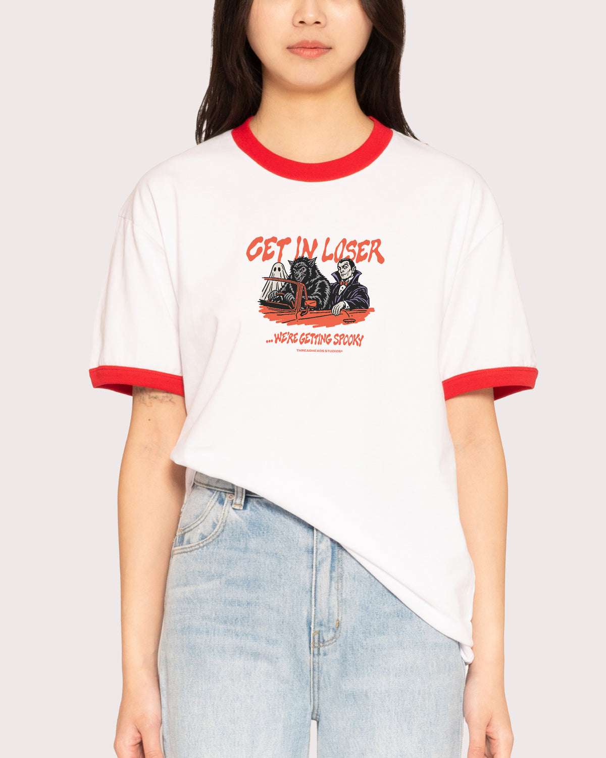 Get in Loser Red Ringer T-Shirt