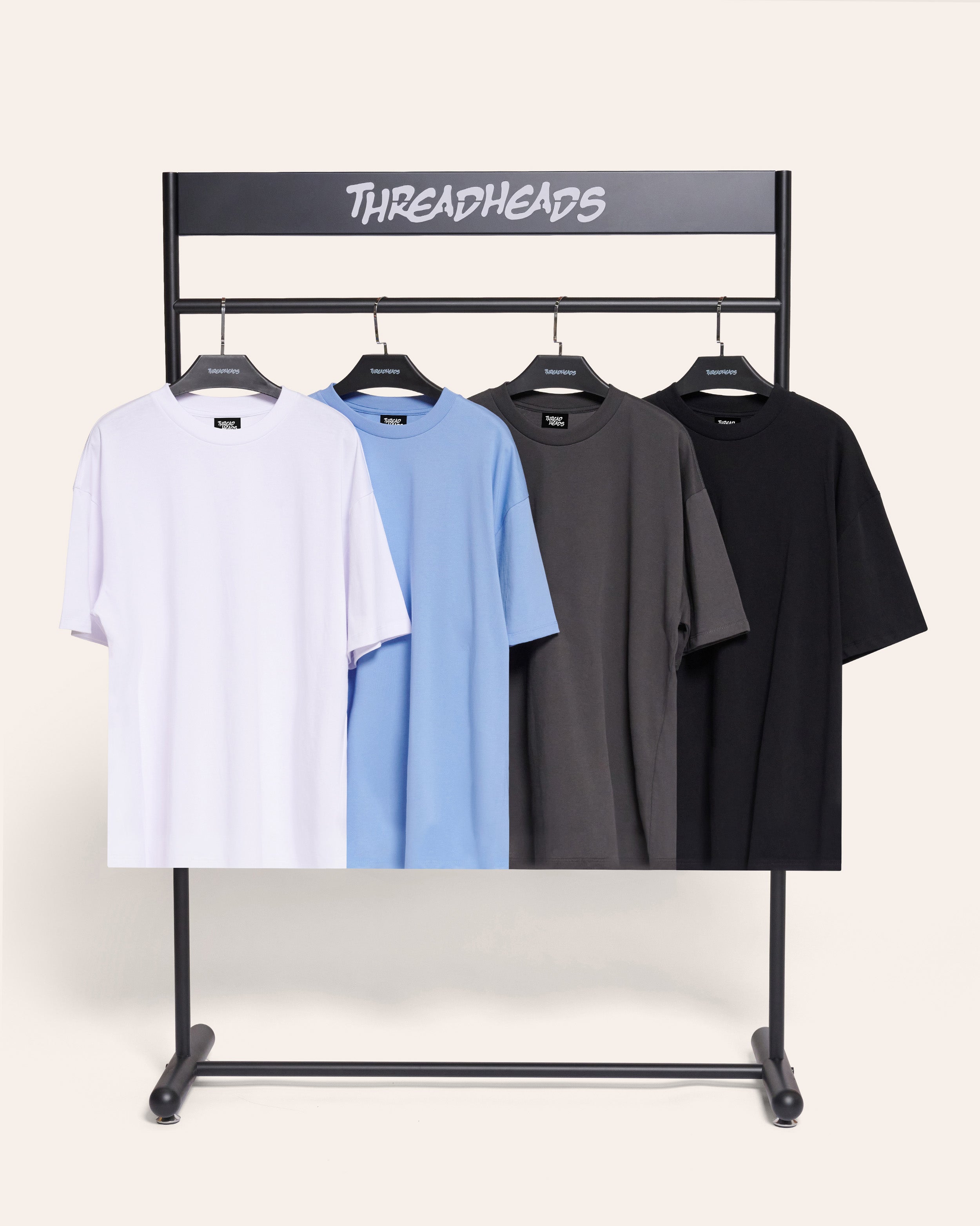 Oversized Tee 4 Pack: Charcoal, Black, Powder Blue, White