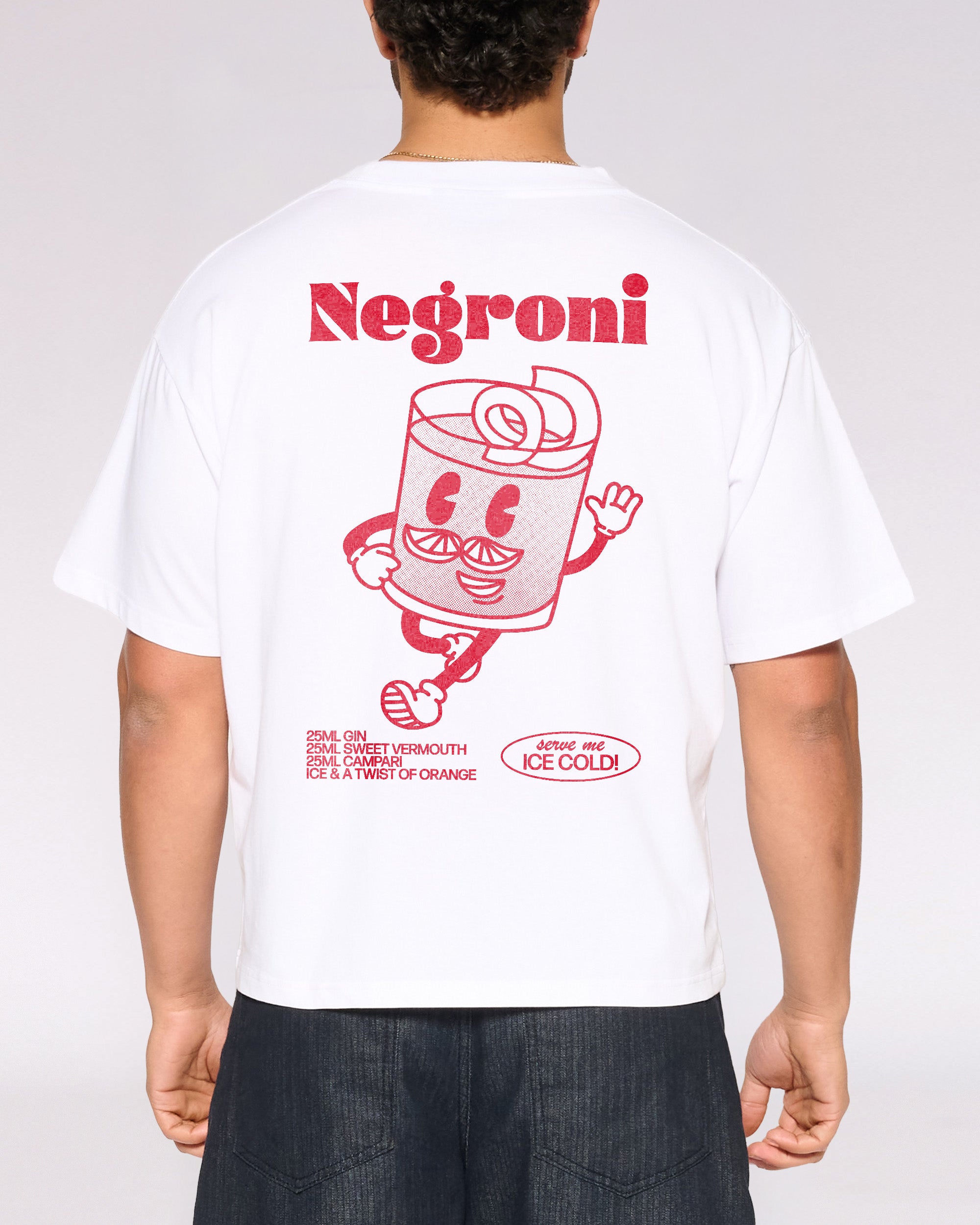 Negroni White Oversized Crop Tee