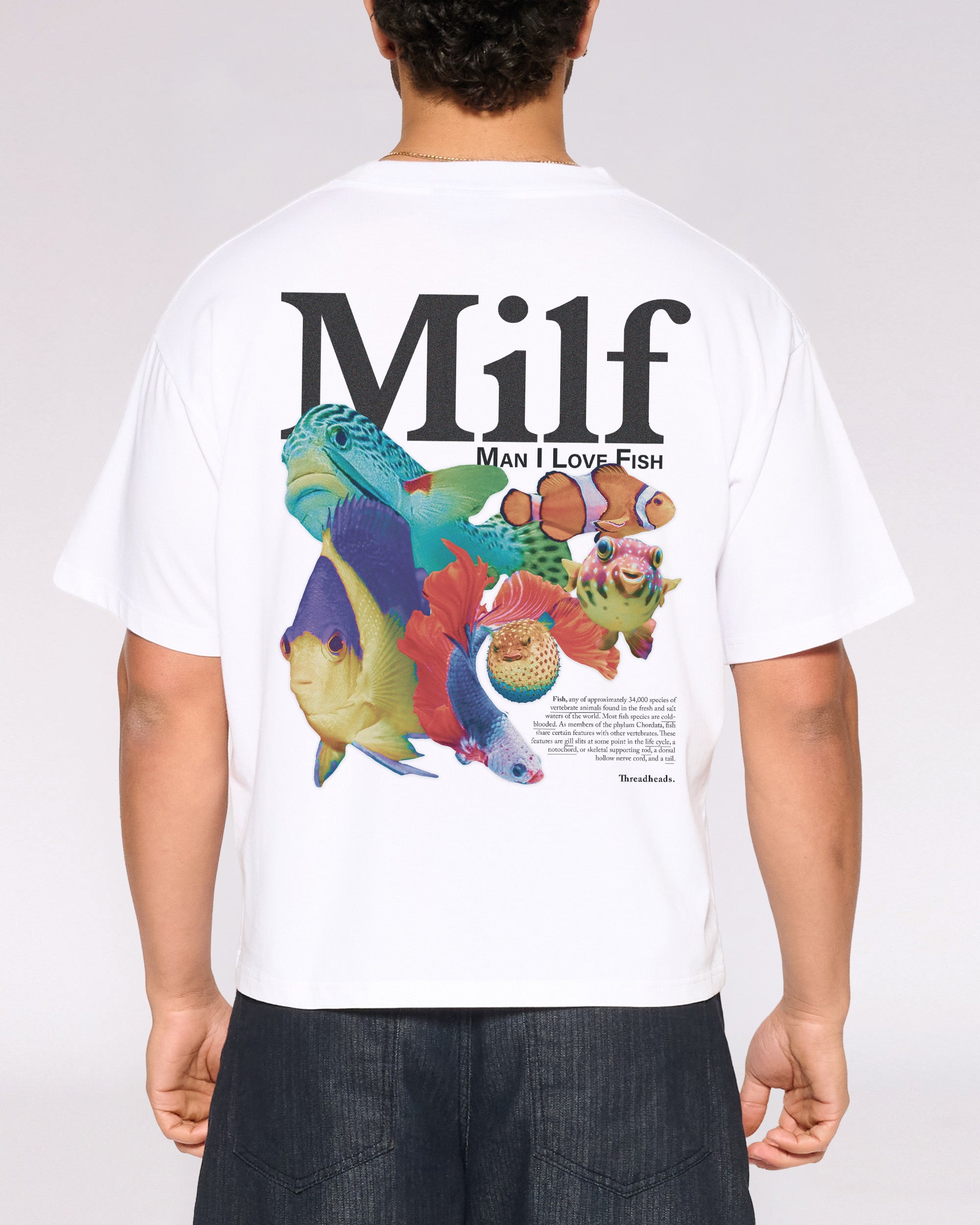 Man I Love Fish Oversized Crop Tee