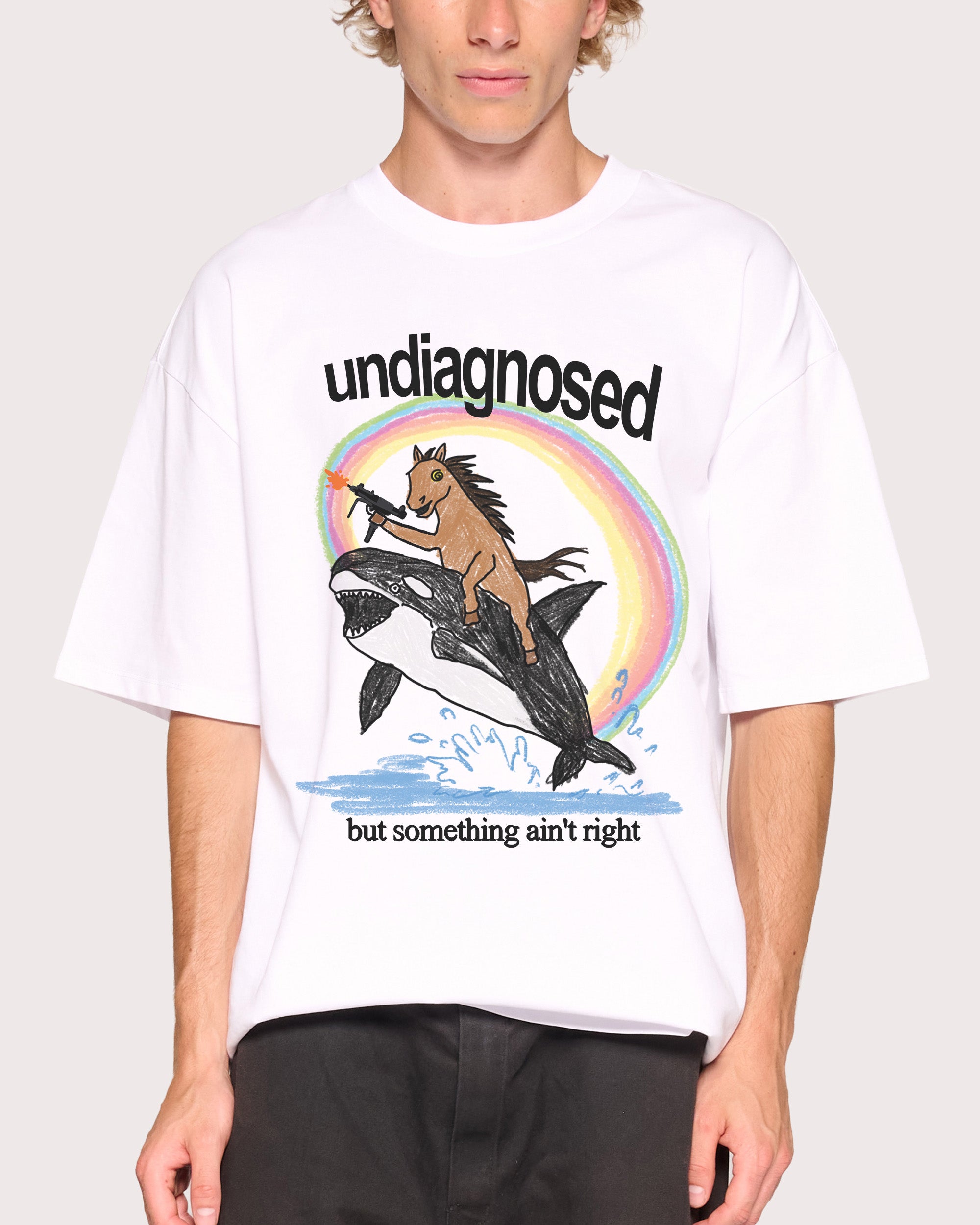 Undiagnosed White Oversized Tee