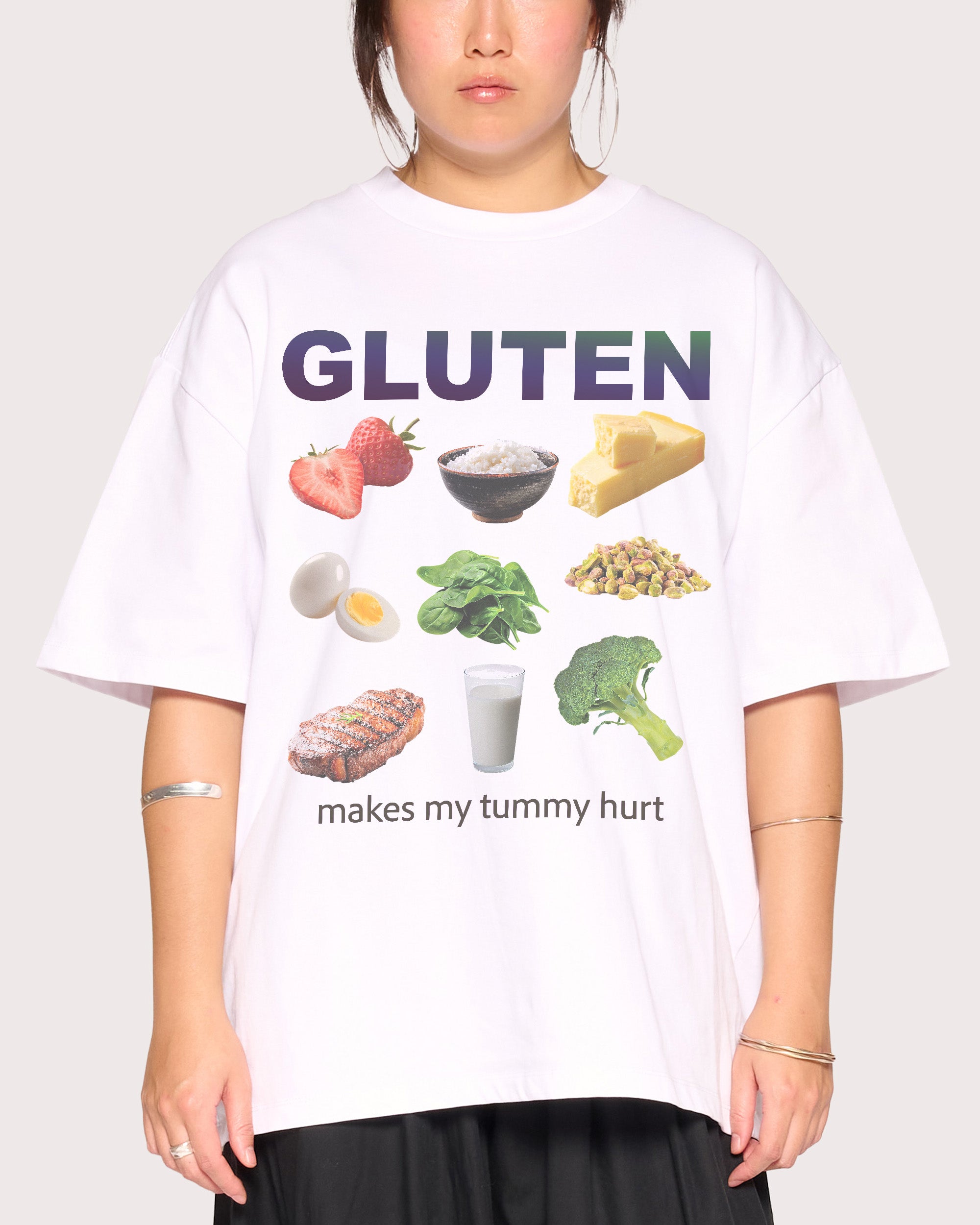 Gluten Starter Pack White Oversized Tee