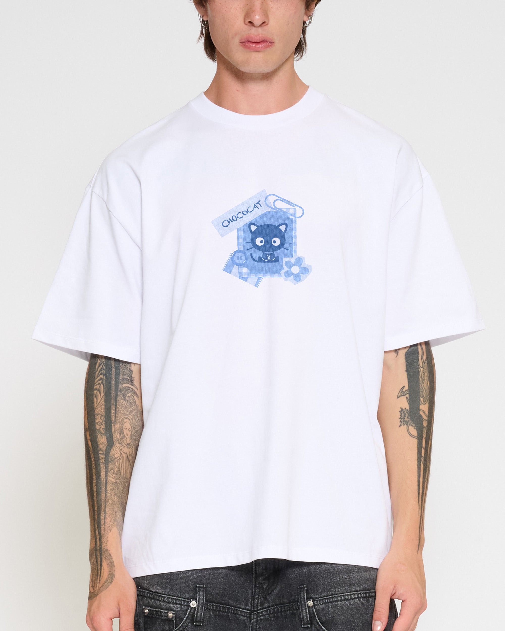Chococat Scrapbook Oversized Tee Official Hello Kitty and Friends collab Threadheads