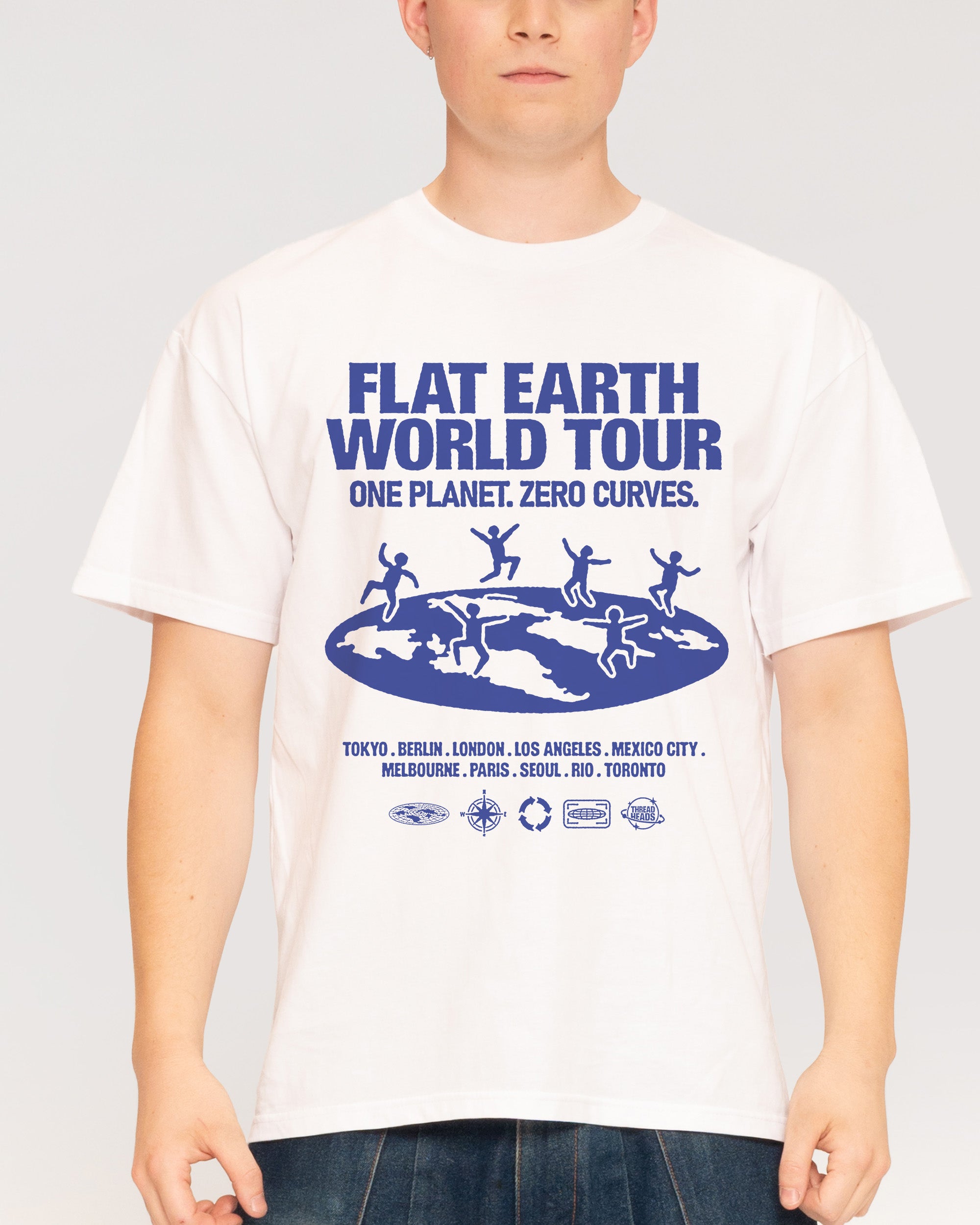 Flat Earth World Tour White T-Shirt