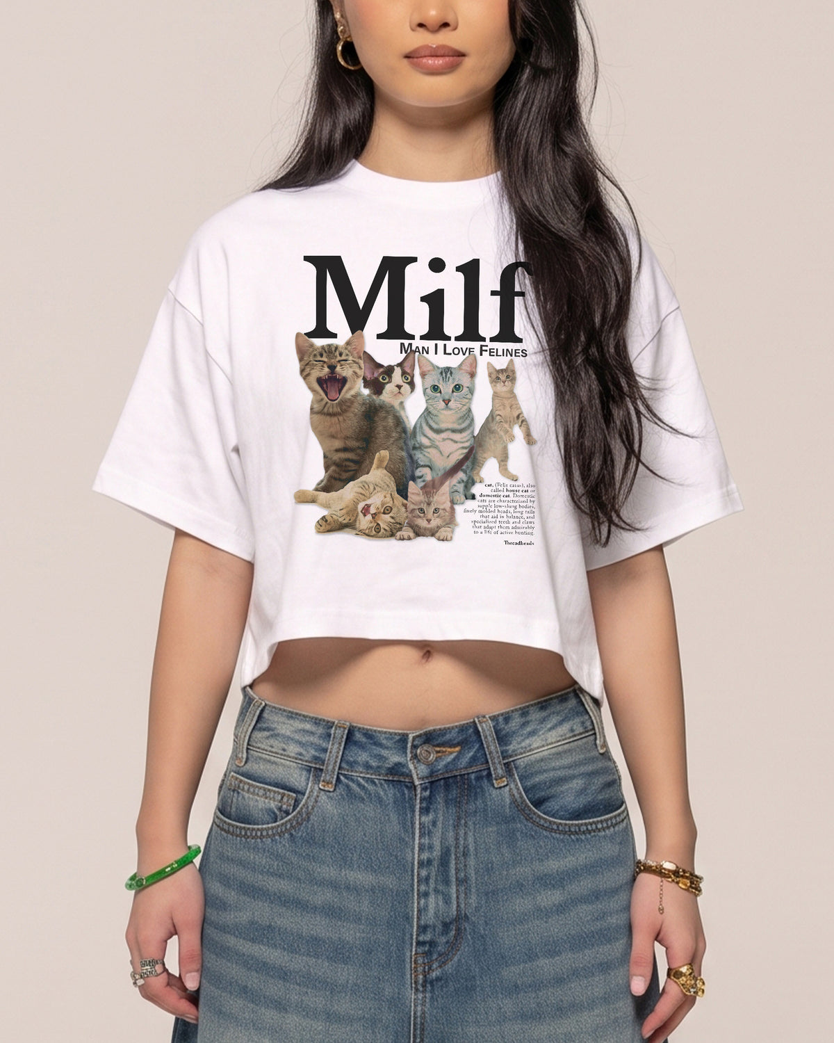 Man I Love Felines Crop Tee