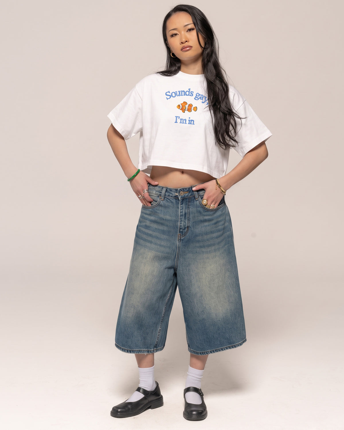 Sounds Gay, I'm In White Crop Tee