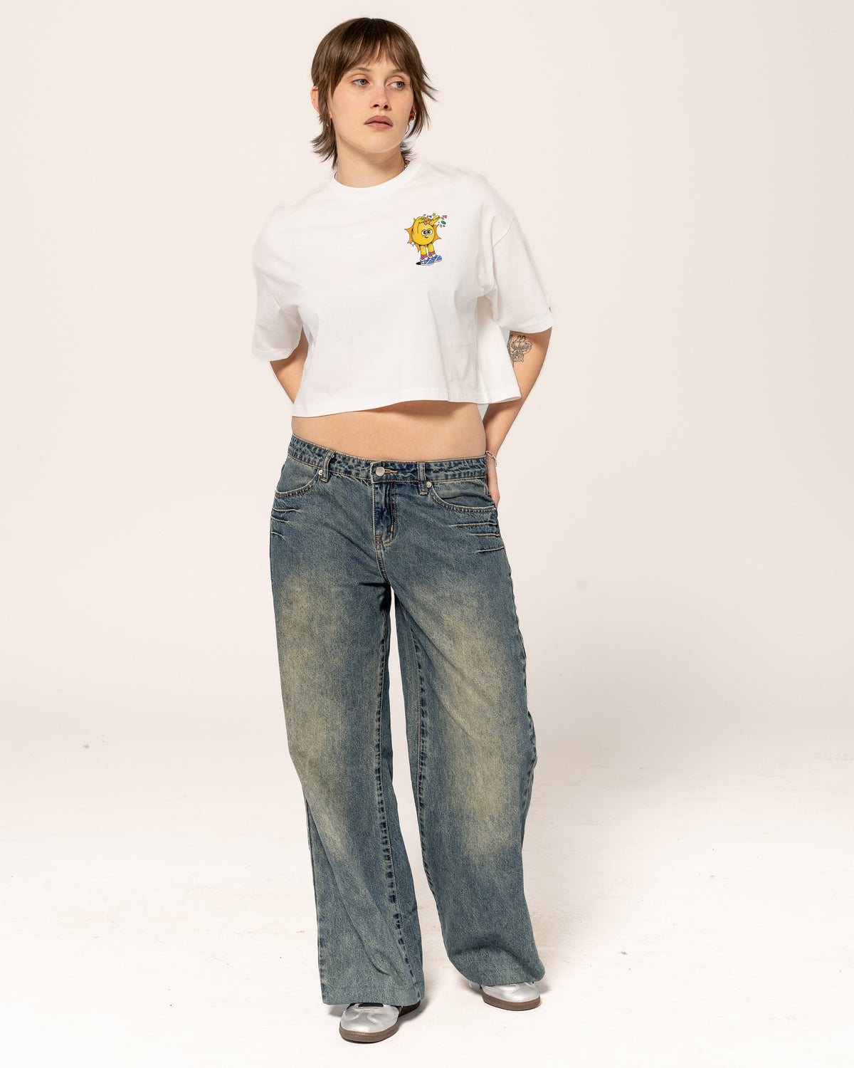 Hit Em' With the Good Vibes Crop Tee
