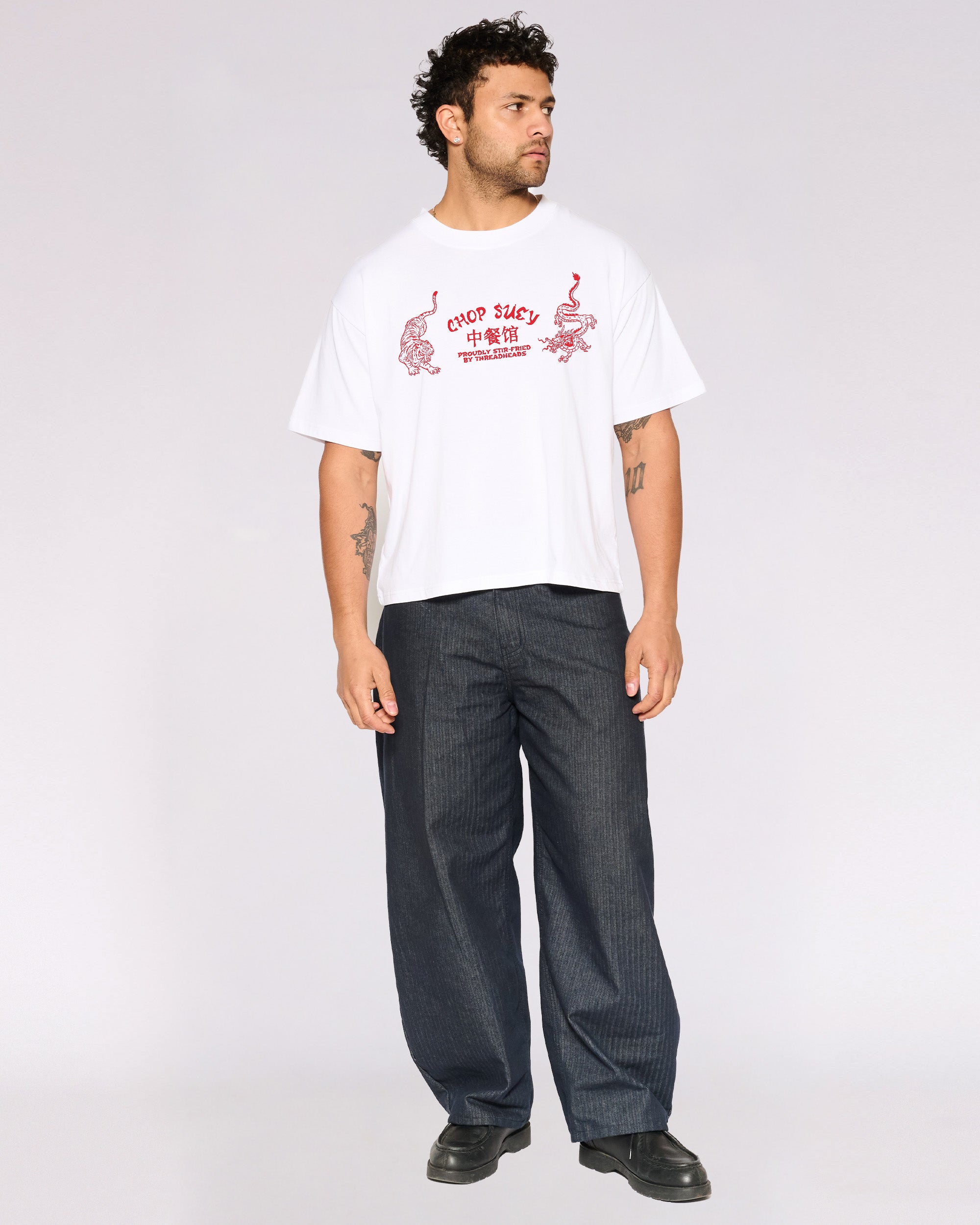 Chop Suey Oversized Crop Tee