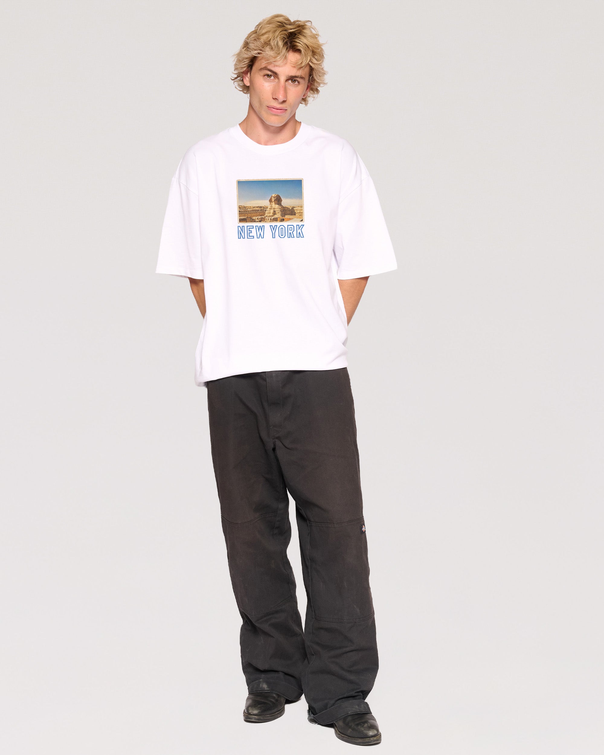 New York White Oversized Tee