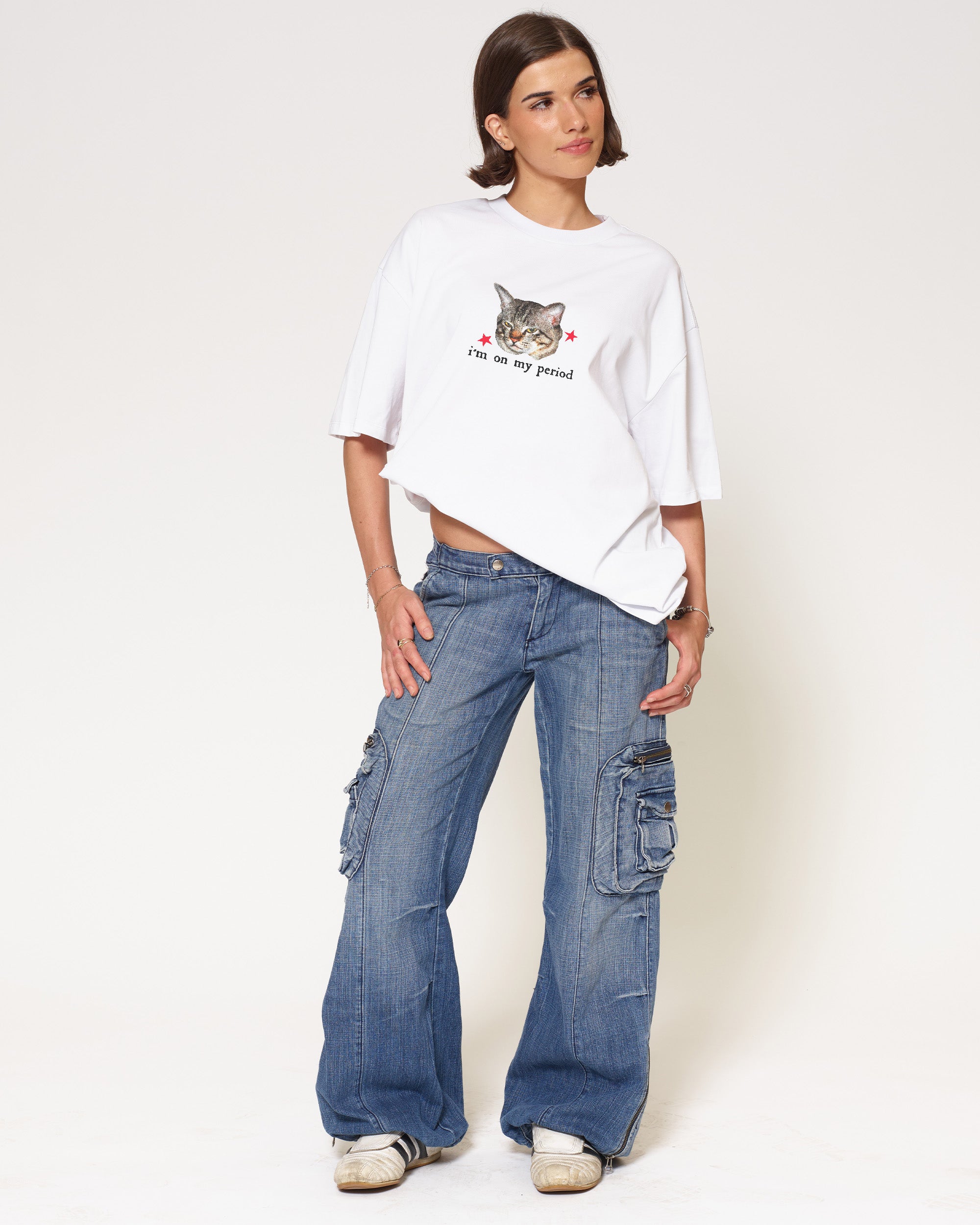 I’m On My Period White Oversized Tee