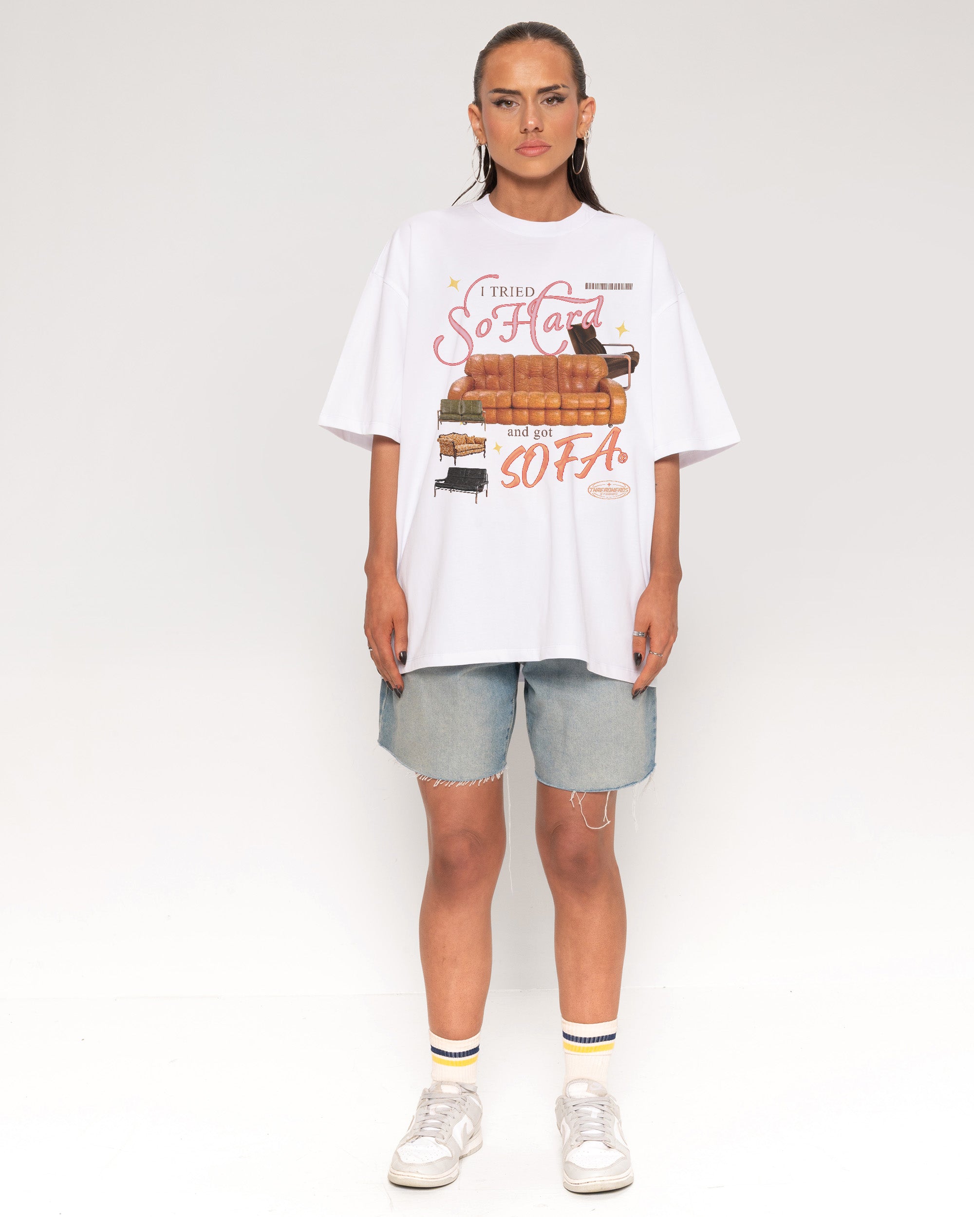 I Tried So Hard and Got Sofa White Oversized Tee