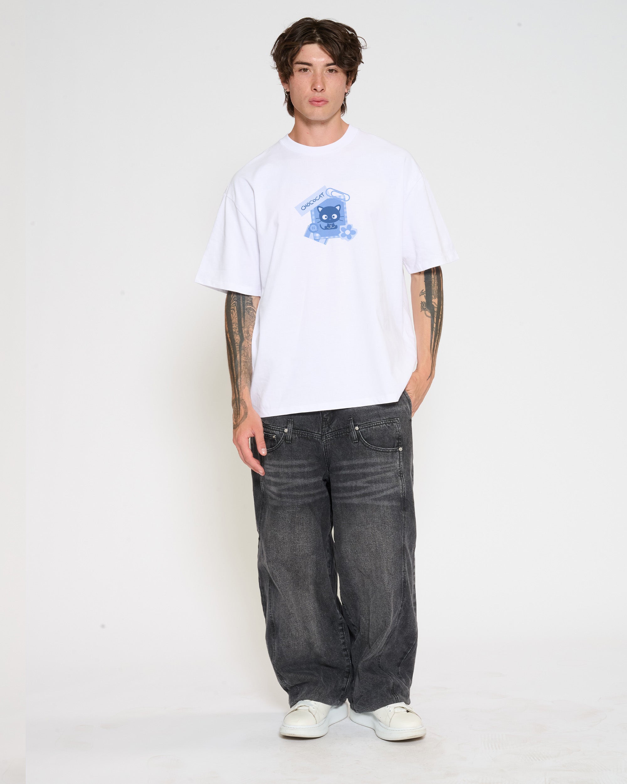Chococat Scrapbook Oversized Tee Official Hello Kitty and Friends collab Threadheads