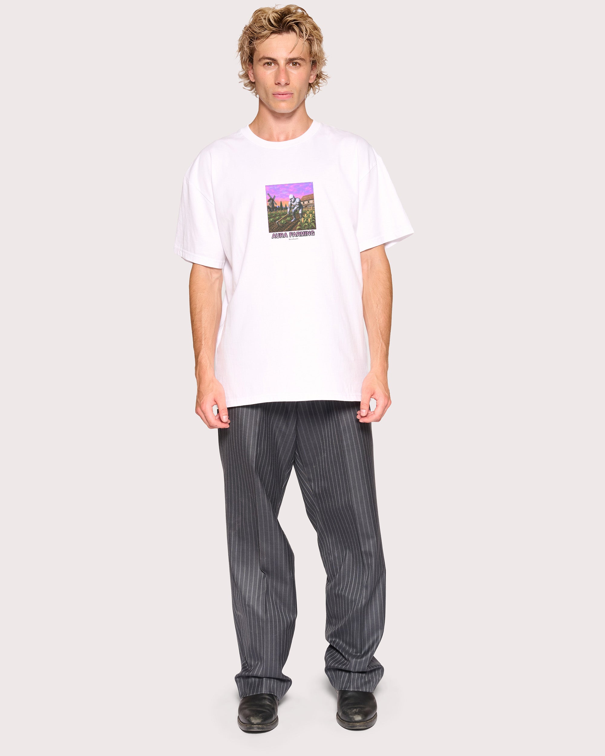 Aura Farming White T-Shirt