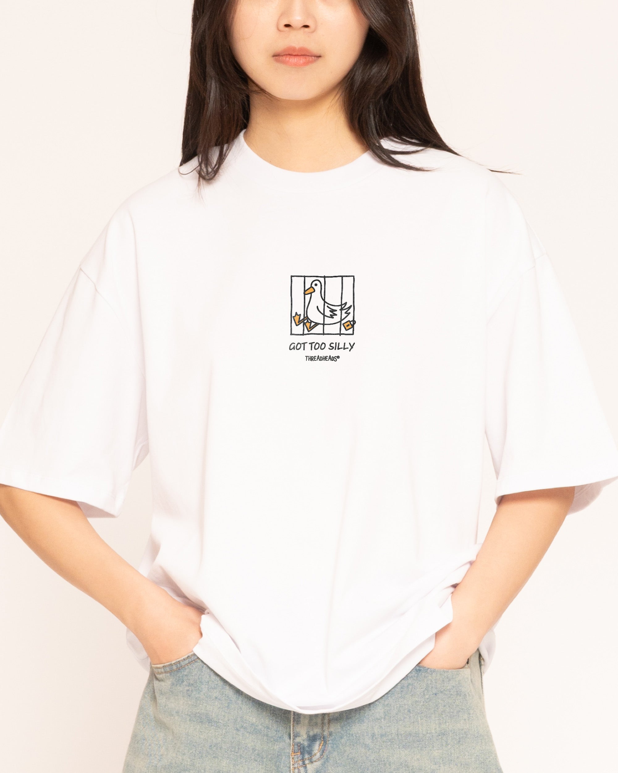 Got too Silly White Oversized Tee