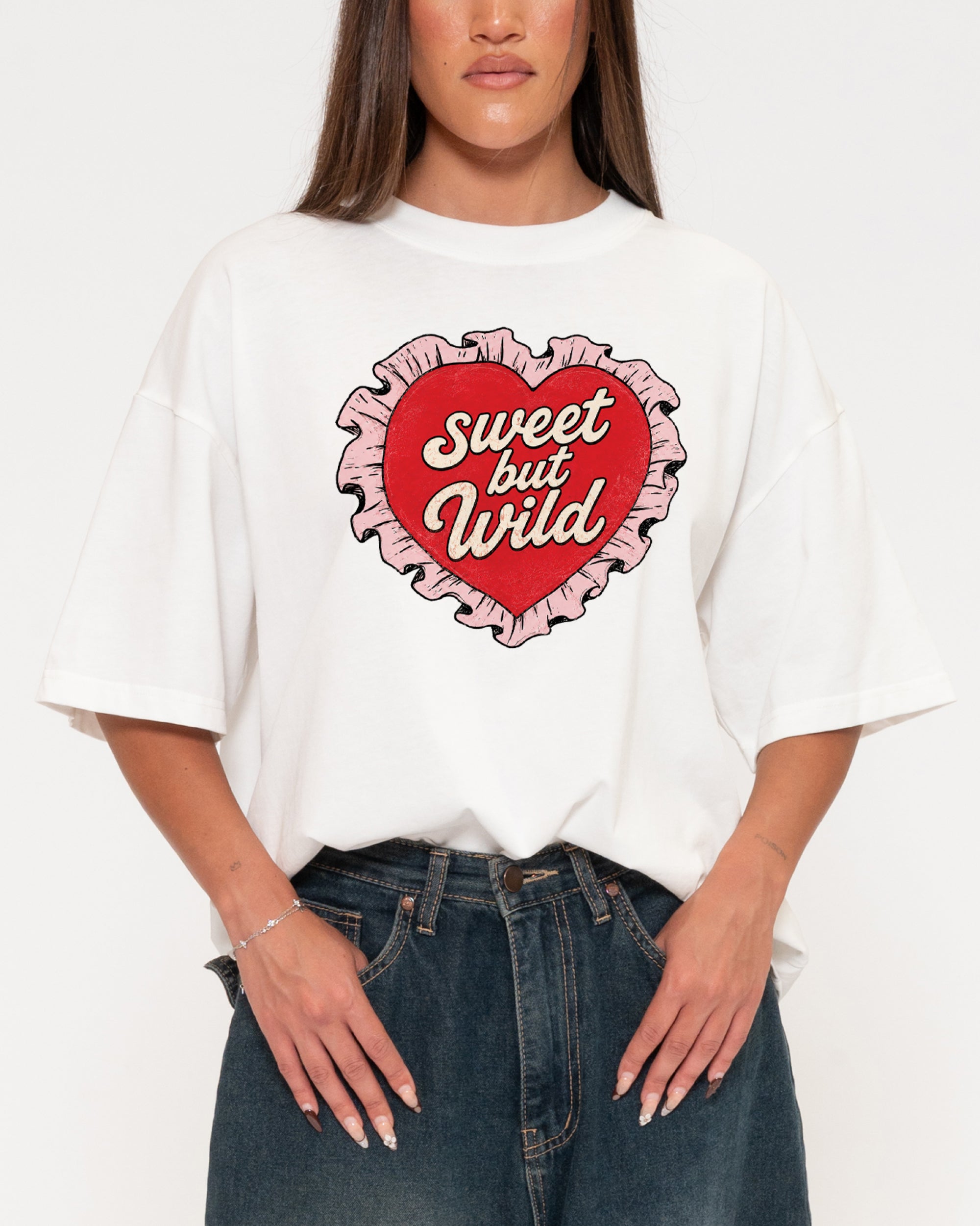 Sweet But Wild White Boxy Crop Tee