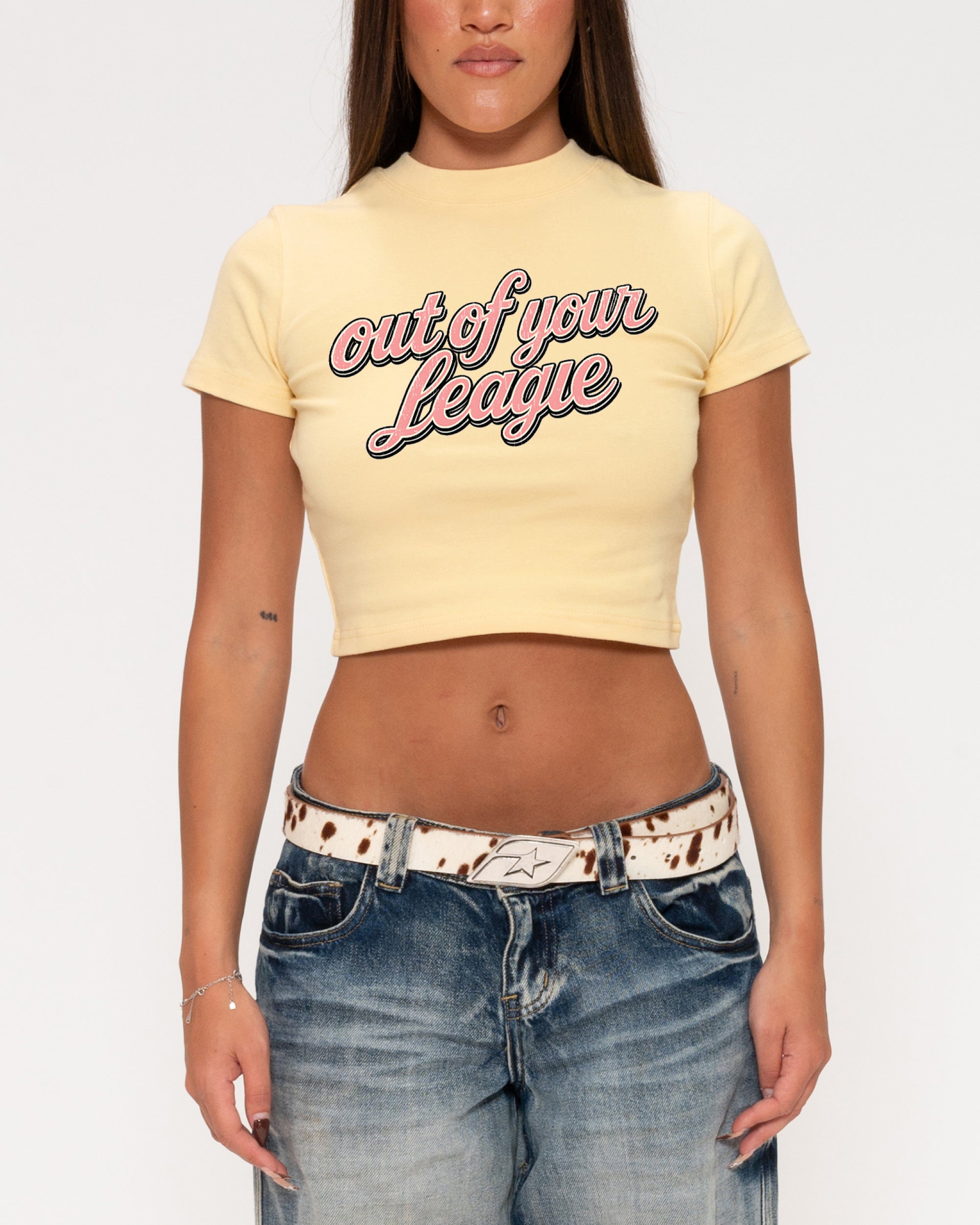 Out of Your League Yellow Baby Tee