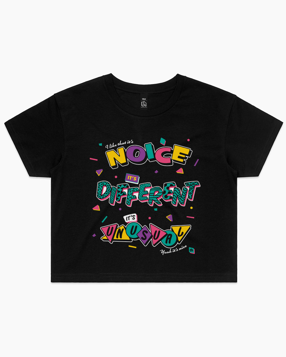 It's Noice It's Different It's Unusual Crop Tee Australia Online #colour_black
